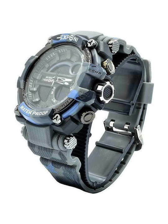 Expcni Watch Battery with Blue Rubber Strap