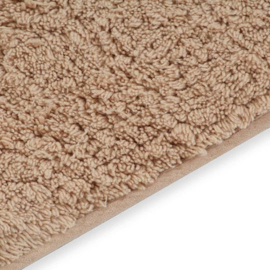 vidaXL Rutschfest Set Badematten Baumwolle Toilette 133231 Beige 2Stück
