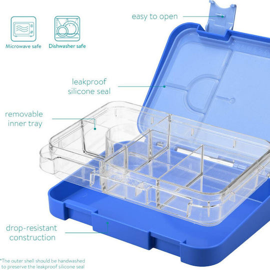 Navaris Plastik Kinder Lebensmittelbehälter Blau 23 x 18 x 5cm