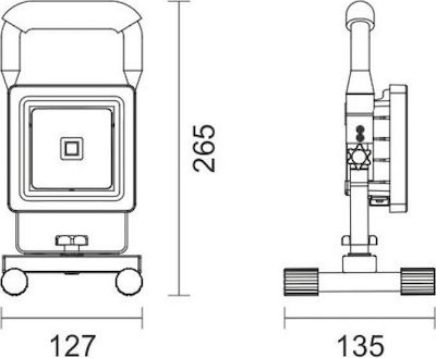 Spot Light Rechargeable Jobsite Light LED IP65 with Brightness up to 800lm