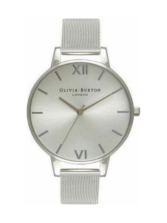 Olivia Burton Sunray Γυναικείο Ρολόι Μπαταρίας με Ασημί Μεταλλικό Μπρασελέ