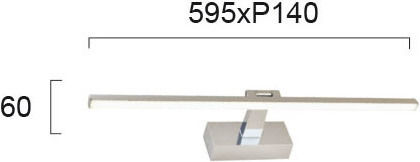 Viokef Jasper Modern Lamp Bathroom with Integrated LED and Warm White Light Silver 59.5x6cm