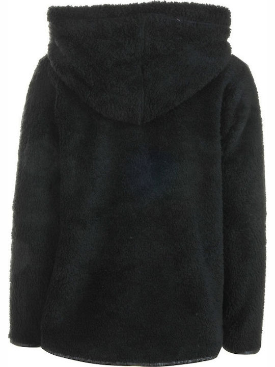 BodyTalk Girls Fleece Hooded Sweatshirt 1192-705122 with Zipper Black