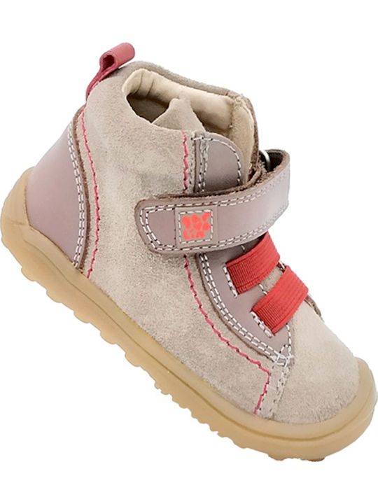 Garvalin Kids Leather Anatomic Boots with Hoop & Loop Closure Beige