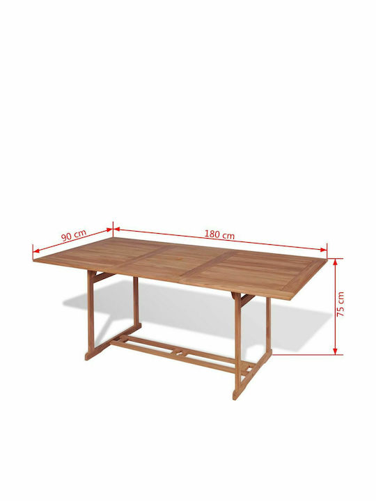 Masă De Exterior Din Teak 180x90x75cm