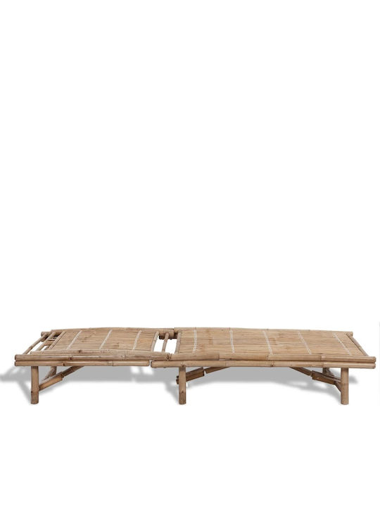 Șezlong Pentru Grădină și Piscină Din Bambus Maro 200x65x30cm