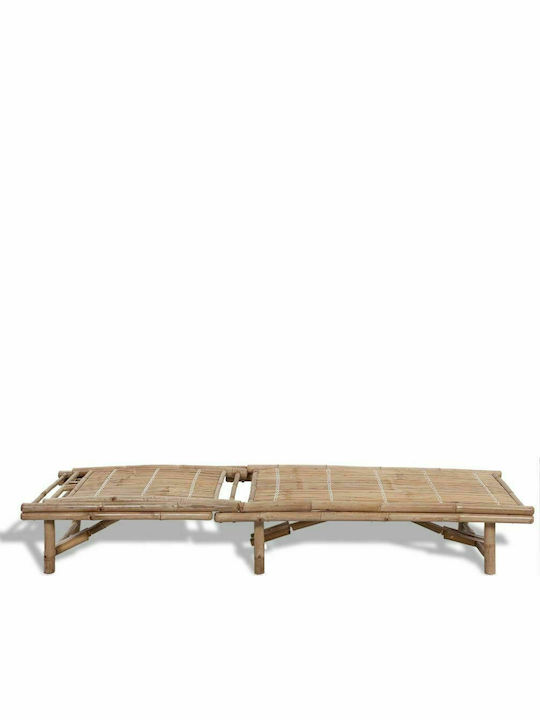 Șezlong Pentru Grădină și Piscină Din Bambus Maro 200x65x30cm