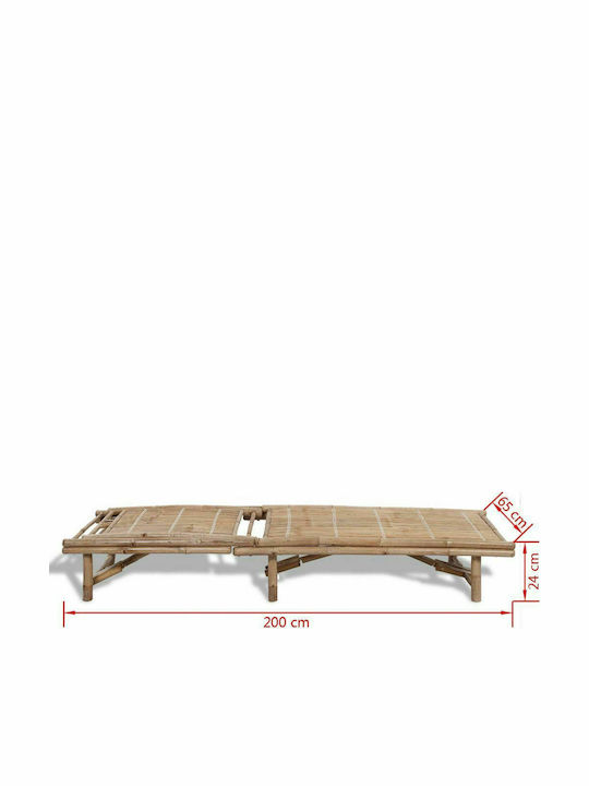 Șezlong Pentru Grădină și Piscină Din Bambus Maro 200x65x30cm