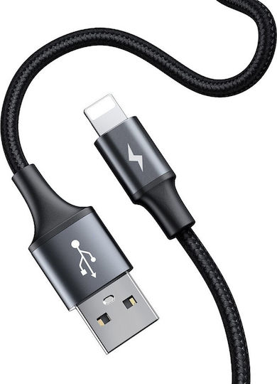 Baseus Braided USB to Lightning Cable Μαύρο 1.5m (CALHZ-01)