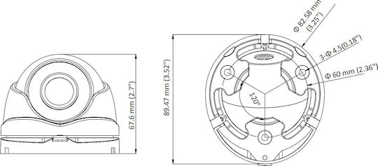 Hikvision DS-2CE56D0T-IRMF CCTV Surveillance Camera Full HD 1080p Waterproof with Lens 2.8mm Gray