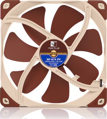 Noctua NF-A14 5V Ventilator Carcasă 140mm cu Conexiune 3-Pin 1buc Maro