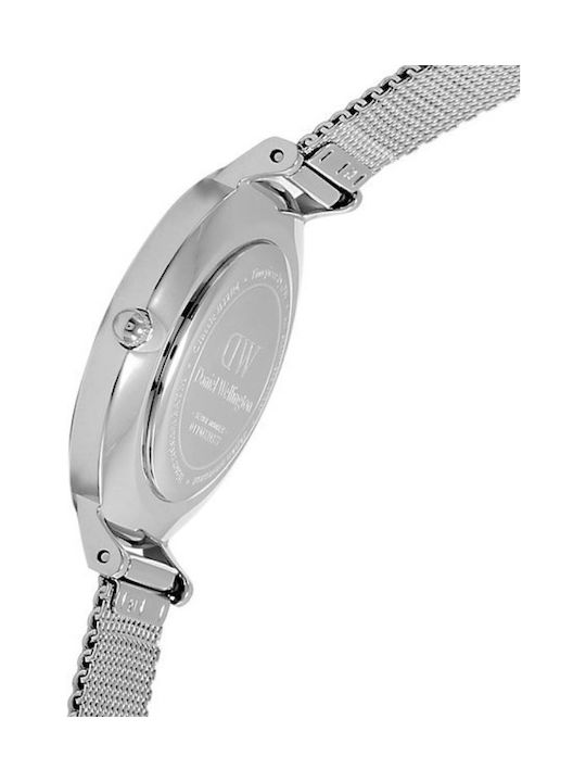 Daniel Wellington Classic Petite Sterling Women's Watch with Silver Metal Bracelet