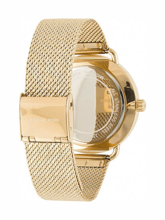 Michael Kors Portia Γυναικείο Ρολόι 41mm Μπαταρίας με Χρυσό Μεταλλικό Μπρασελέ