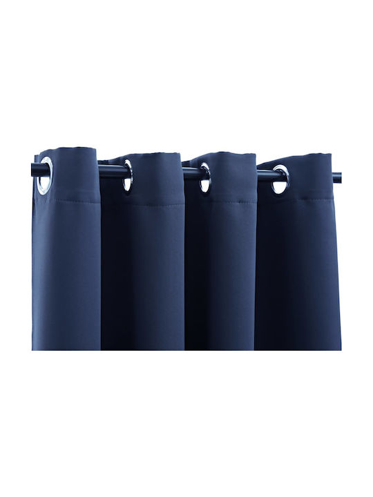 vidaXL Κουρτίνα Συσκότισης με Τρουκς Μπλέ 245x290εκ.