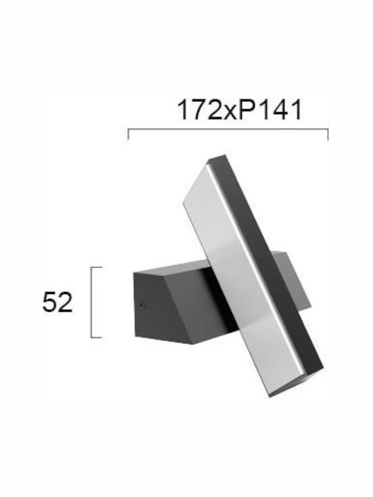 Viokef Casteo Wandmontierte Außen-Deckenleuchte LED IP65 13W mit Warmweiß Licht 17.2x5.2εκ.