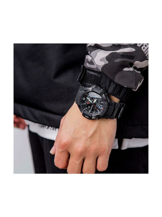 Casio G-Shock Master of G-Air Gravitymaster Αναλογικό/Ψηφιακό Ρολόι Χρονογράφος Μπαταρίας με Μαύρο Καουτσούκ Λουράκι