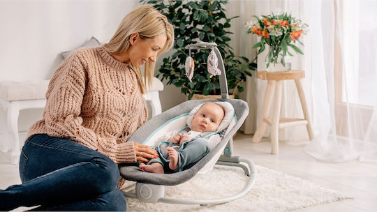 Lionelo Electric Relax pentru Bebeluși Pascal cu Muzică și Vibrații Gri pentru Copil până la 9kg