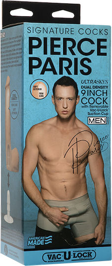 Doc Johnson Signature Cocks Pierce Paris Ultraskyn with Removable Vac-U-Lock Ρεαλιστικό Dildo με Όρχεις και Βεντούζα Vanilla 23cm