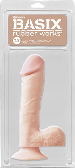 Basix Rubber Works Realistic Dildo with Balls and Suction Cup Light 19cm
