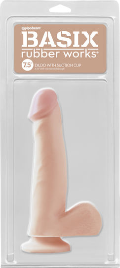 Basix Rubber Works Realistisches Dildo mit Hoden und Saugnapf Light 19cm