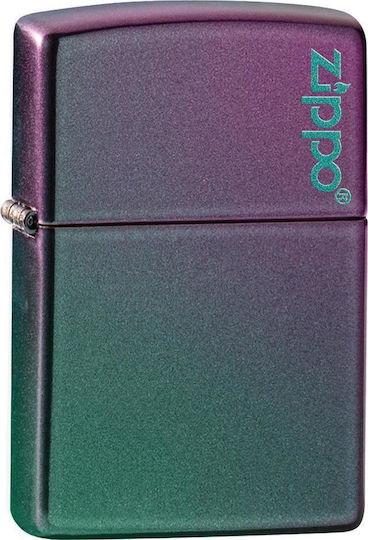 Zippo Klassischer Logo Winddichter Feuerzeug Flamme Iridescent