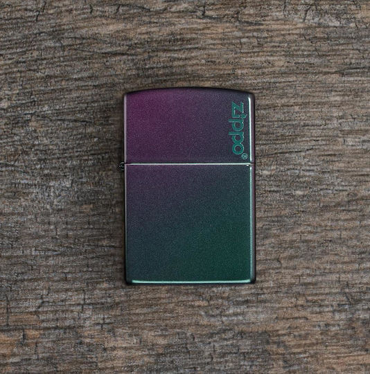 Zippo Klassischer Logo Winddichter Feuerzeug Flamme Iridescent
