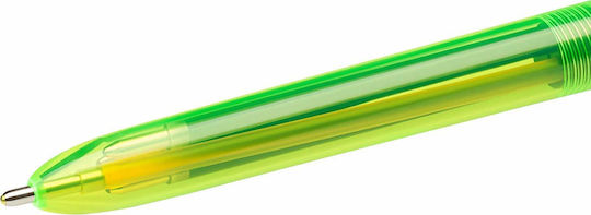 BIC 4 Colours Fluo Στυλό Ballpoint Πολλαπλών Χρωμάτων