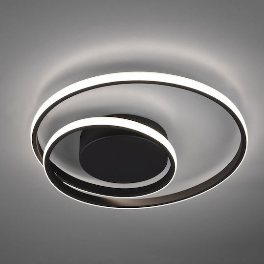 Trio Lighting Zibal Deckenleuchte 39cm Schwarz mit Integrierter LED