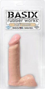Pipedream Basix Rubber Works Realistisches Dildo mit Hoden Fleisch 19cm