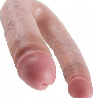 King Cock Large Double Trouble Двойно дилдо Светлина 18см