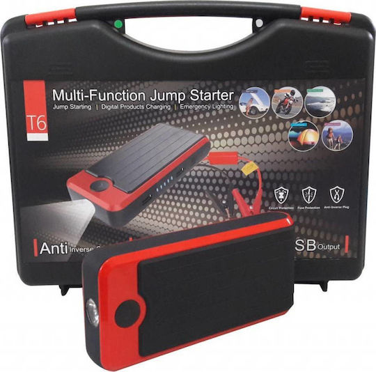 Factory T6 Jump Starter Преносим Стартер за автомобилна батерия 12000mAh с Захранваща банка / USB / Стъкла 12V