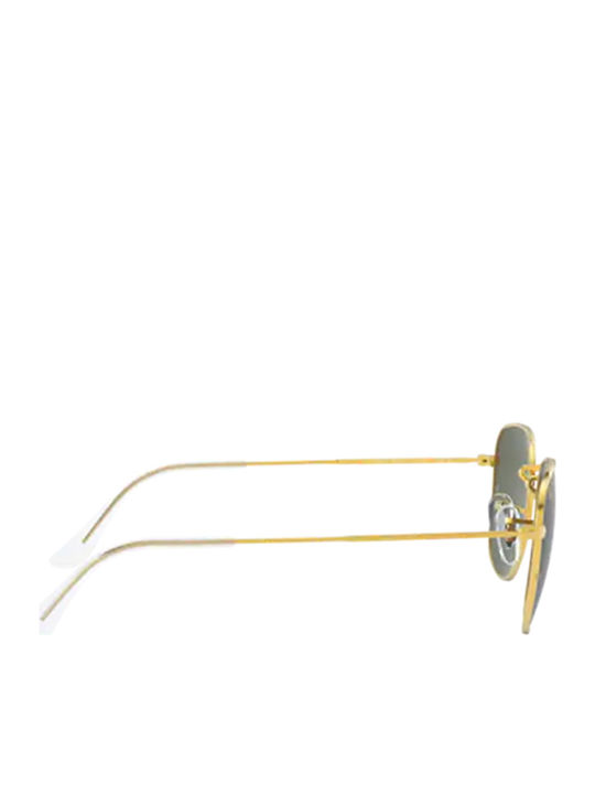 Ray Ban Frank Unisex Sunglasses with Gold Metal Frame and Green Lens RB3857 919631