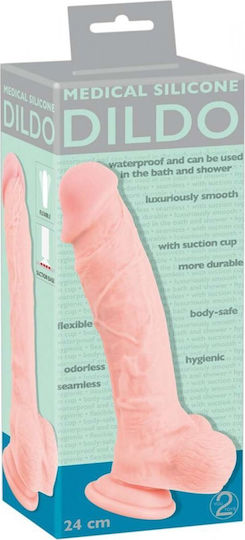 You2Toys Medical Silicone Realistisches Dildo mit Hoden und Saugnapf Fleisch 24cm