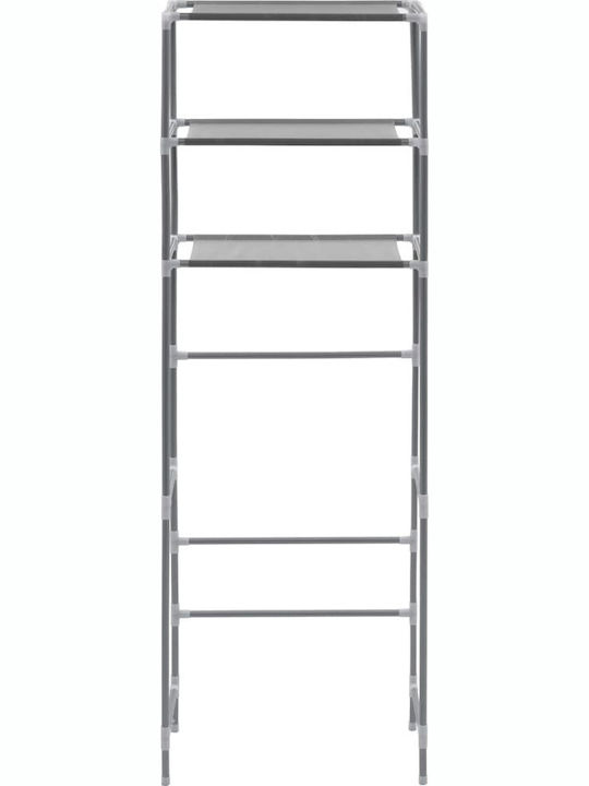 vidaXL Floor Bathroom Shelf Metallic with 2 Shelves 53x28x169cm Silver