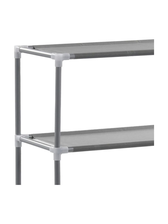 vidaXL Floor Bathroom Shelf Metallic with 2 Shelves 53x28x169cm Silver