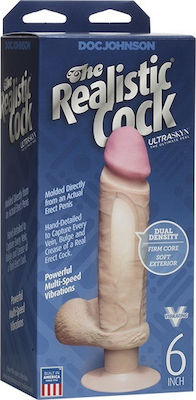 Doc Johnson The Realistic Cock Ultraskyn Vibrating 15cm Vanilla