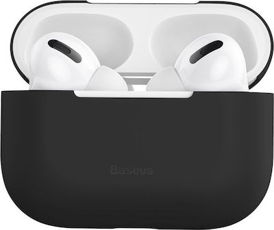 Baseus Ultra Thin Hülle Silikon in Schwarz Farbe für Apple AirPods Pro