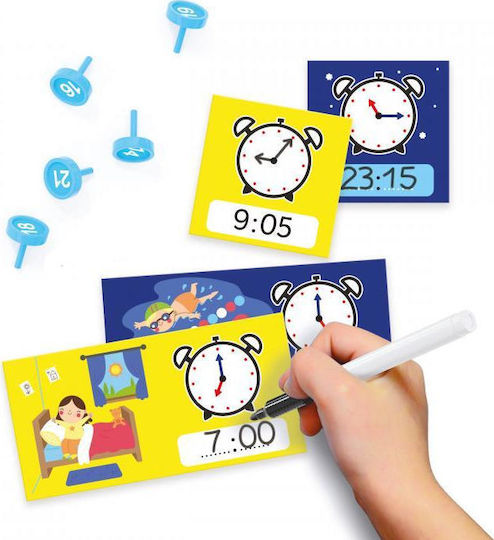 Quercetti Learning Time Clock Montessori STEM Educational Time Learning Game made of Wood for 4+ years old Years Old