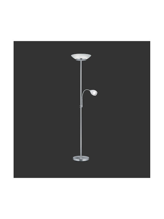 Trio Lighting Gerry Floor Lamp H180xW34cm. with Socket for Bulb E27 Silver