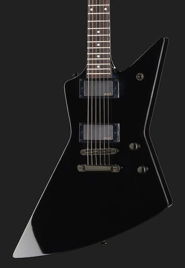 Harley Benton Elektrische Gitarre Entdecker mit HH Tonabnehmerkonfiguration Schwarz EX-84 BK