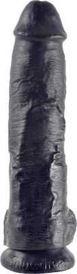 King Cock Dildo realist cu testicule și ventuză Negru 25cm