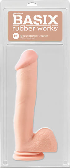 Pipedream Basix Rubber Works Ρεαλιστικό Dildo με Όρχεις και Βεντούζα Flesh 30cm