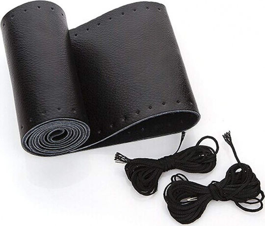 Car Steering Wheel Cover Tailored with Diameter 38cm Leather Black