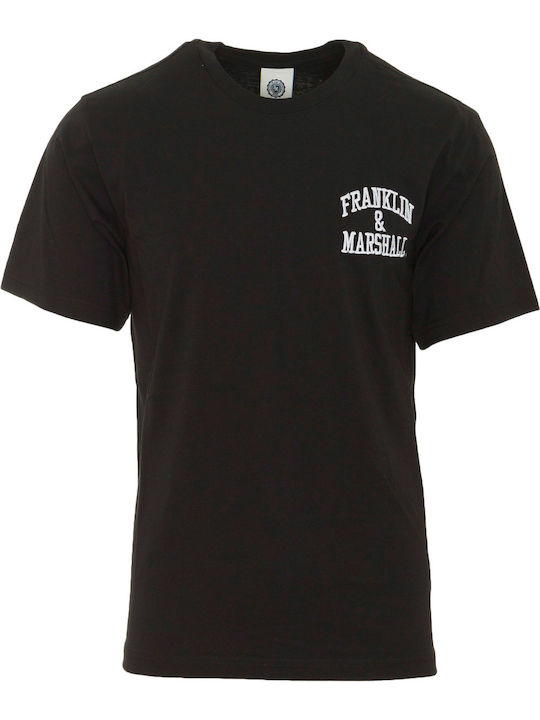 Franklin & Marshall Ανδρικό T-shirt Μαύρο με Λογότυπο