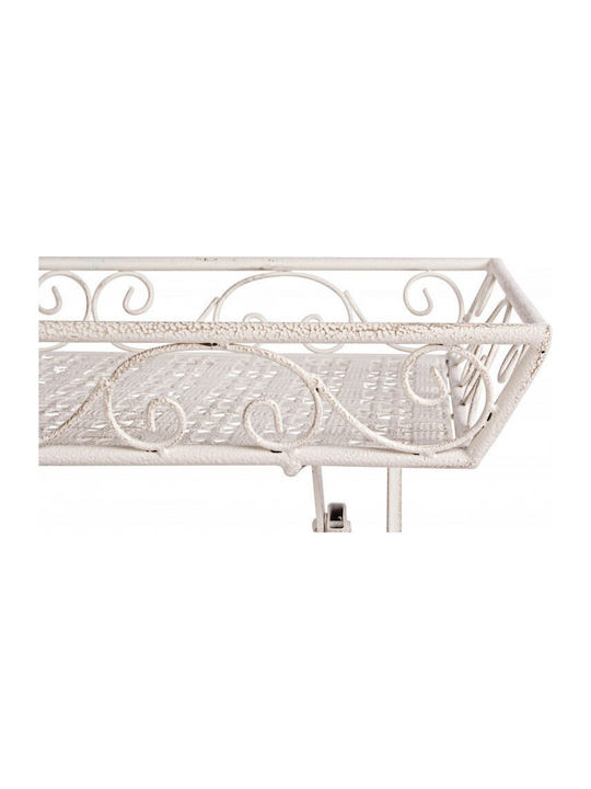 Emily Rectangular Metal Side Table White 63x63x40 cm