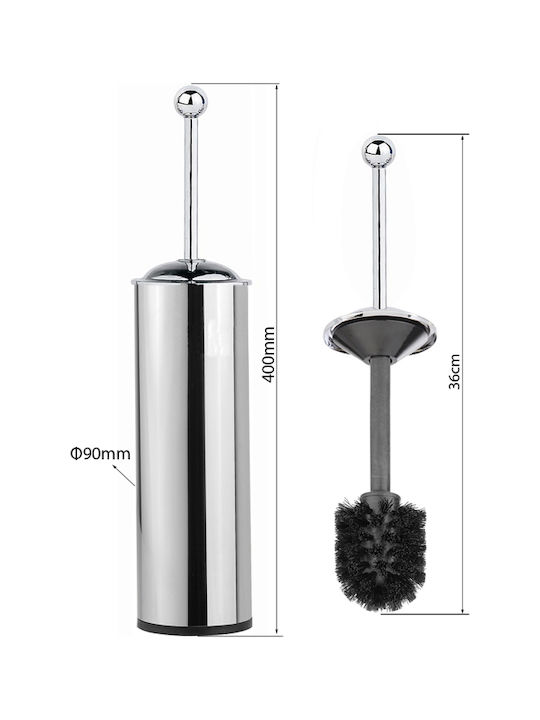 Bronze Art 02H8 02H8-11 Inox Toilet Brush Silver Floor