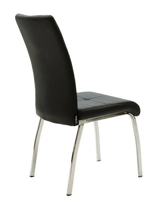 Ariadne Dining Room Artificial Leather Chair Black 43x63x96cm