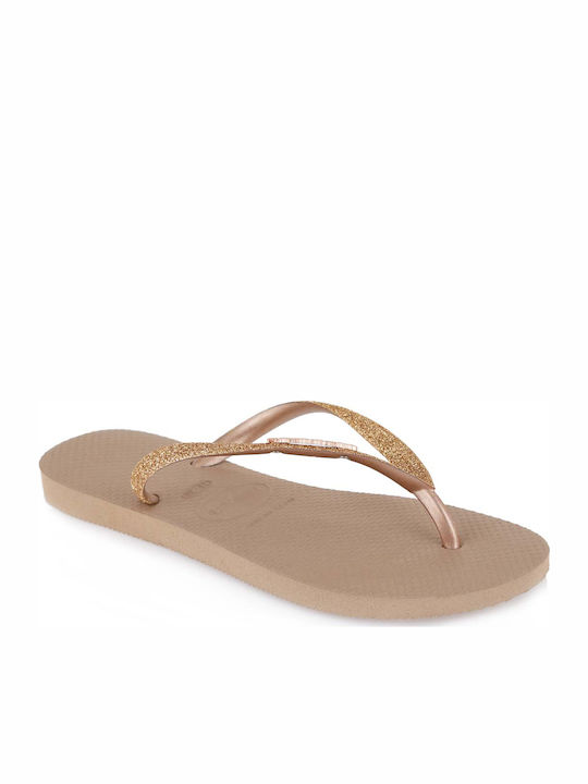 Slim Glitter Women's Flip Flops Gold