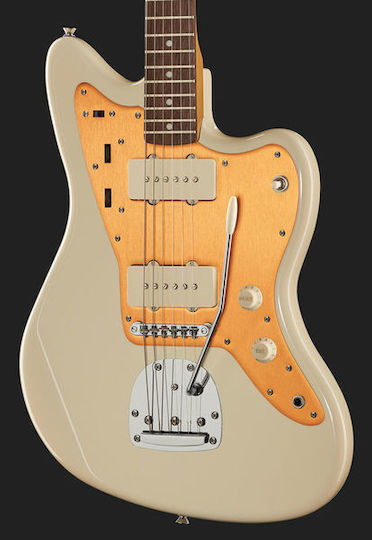 Squier Elektrische Gitarre Versatz mit SS Tonabnehmerkonfiguration Creme