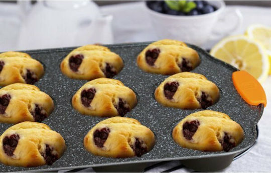 Berlinger Haus Marble Aluminum Cupcakes & Muffins 12 Cups Baking Pan Granit Diamond Line 41.2x26.5x3cm